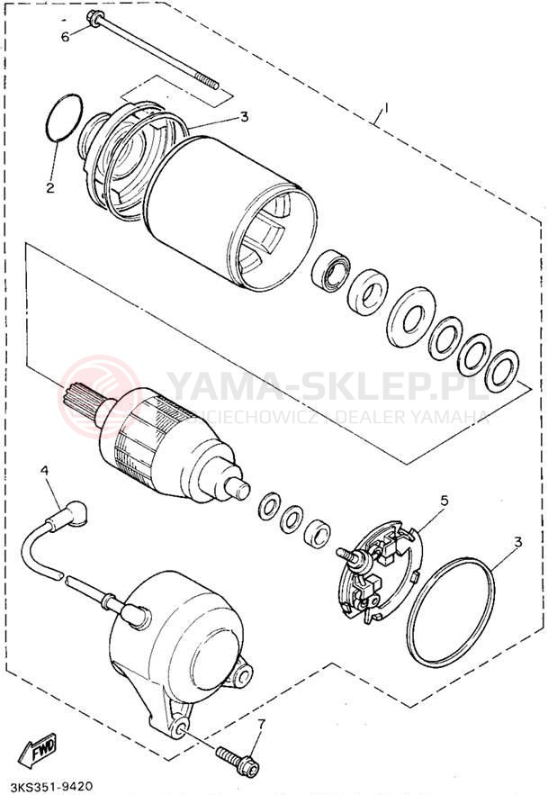 Schemat "rozrusznik" do Yamaha FZR1000G/FZR1000GC