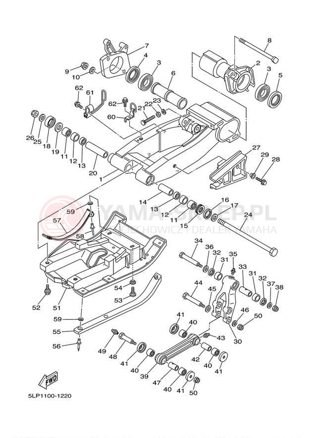Schemat "wahacz" do Yamaha 660R RAPTOR YFM660RN/YFM660RNC