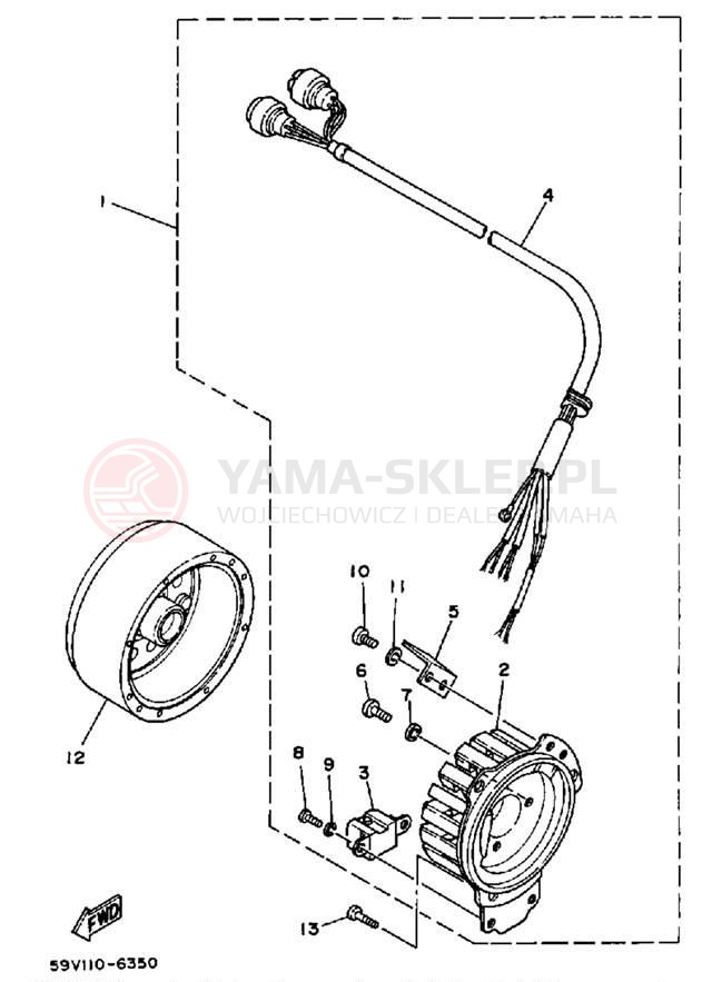 Schemat "prądnica" do Yamaha PRO-4 PRO HAULER YFU1W