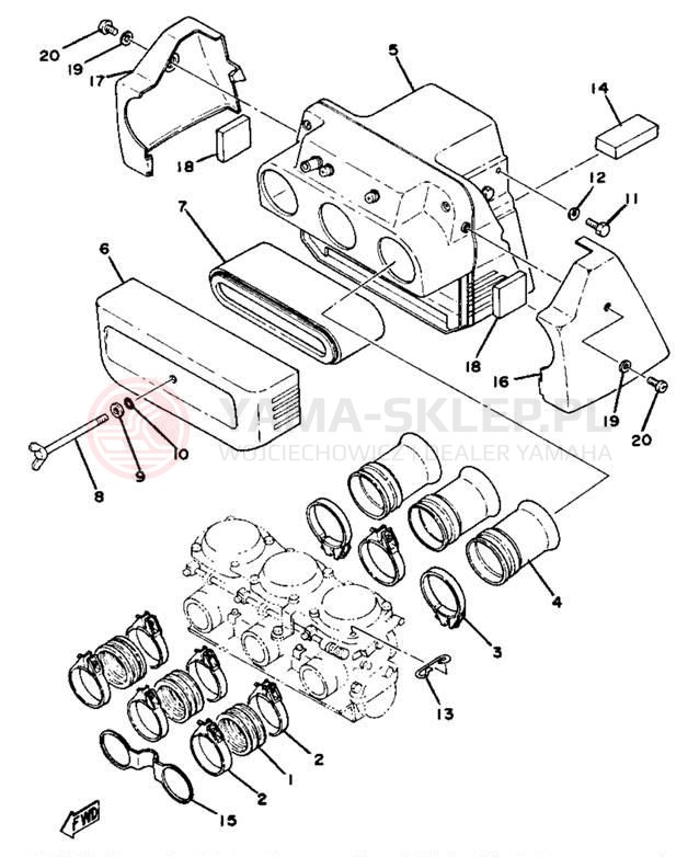 Schemat "Wtrysk paliwa" do Yamaha XS750SE