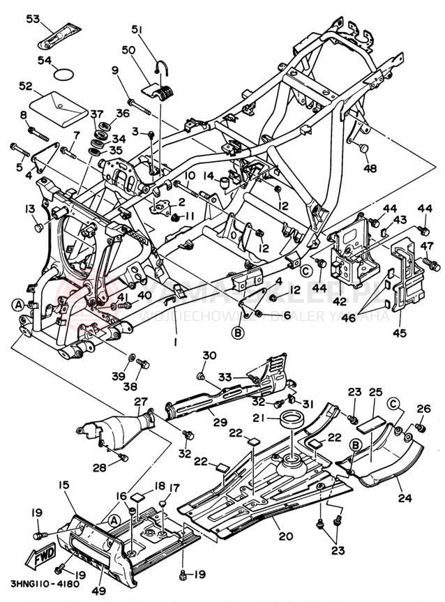 Schemat "rama" do Yamaha BIG BEAR 4WD YFM350FWG