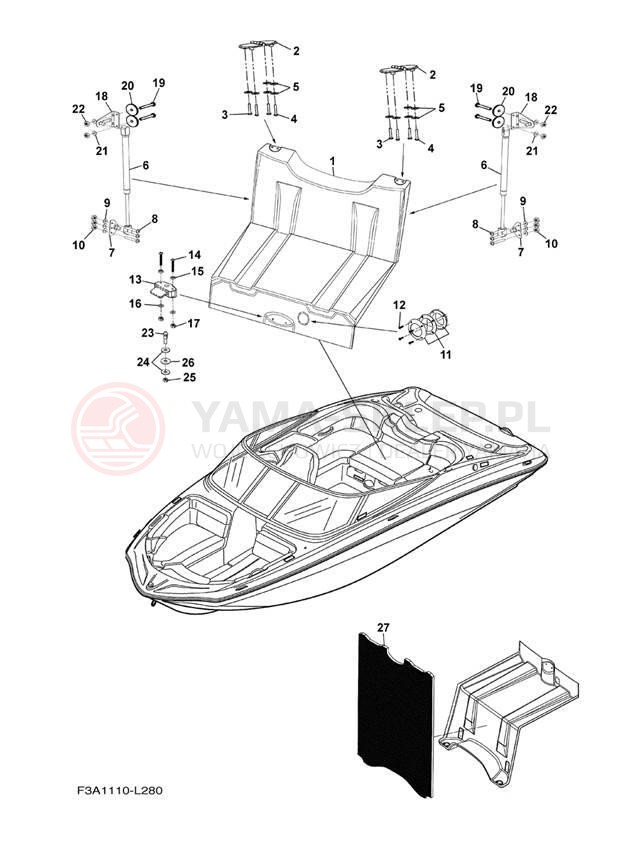 Schemat "DECK HATCH" do Yamaha SX192 RM1800CM/RM1800DM