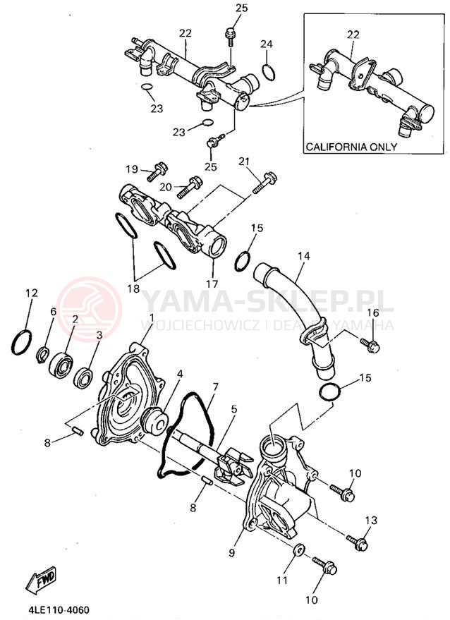 Schemat "Pompa wody" do Yamaha YZF750RF/YZF750RFC