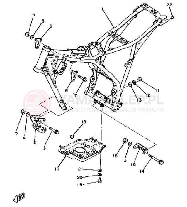 Schemat "rama" do Yamaha TT250G