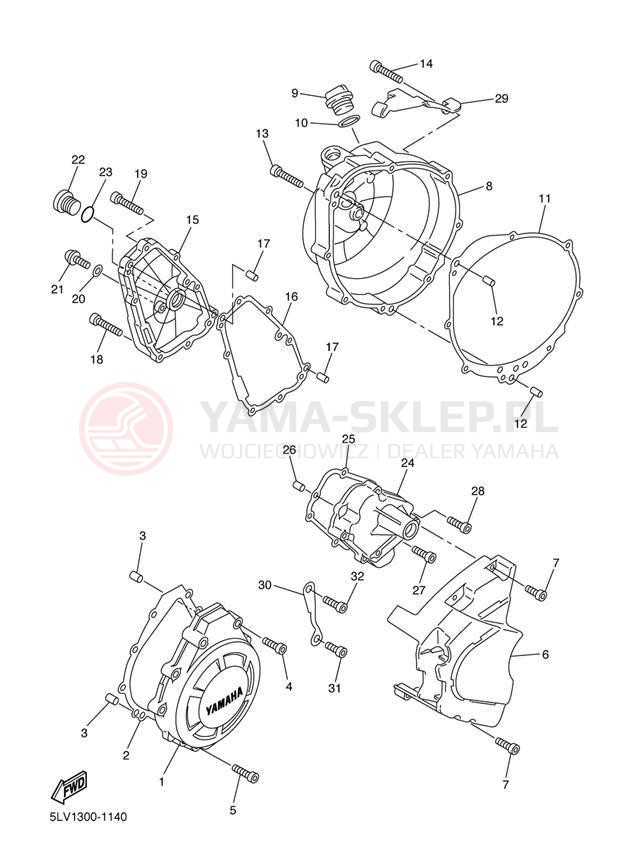 Schemat "Pokrywa silnika" do Yamaha FZ1 FZS1000P/FZS1000PC