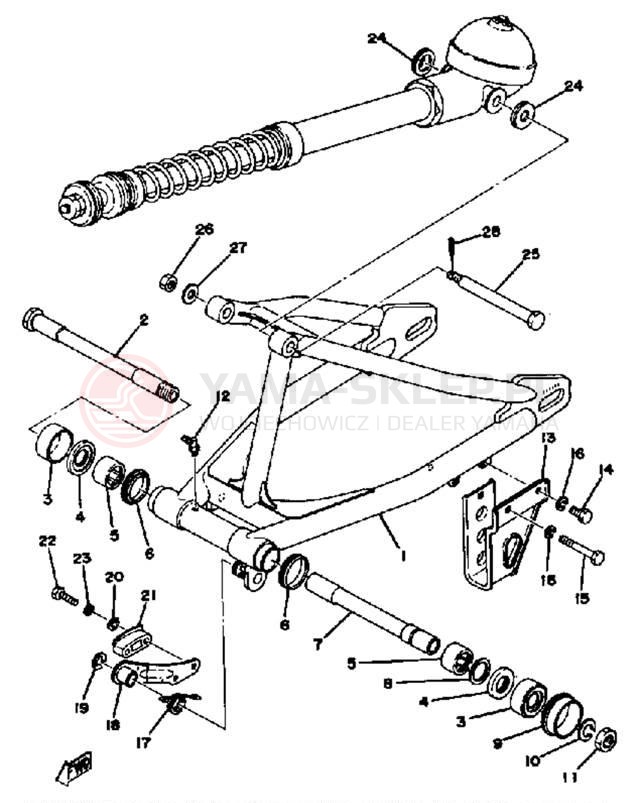 Schemat "wahacz" do Yamaha YZ400E