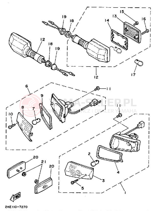 Schemat "kierunkowskazy" do Yamaha CE50ET