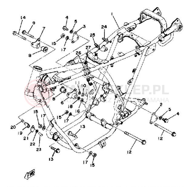 Schemat "rama" do Yamaha XS400-2E