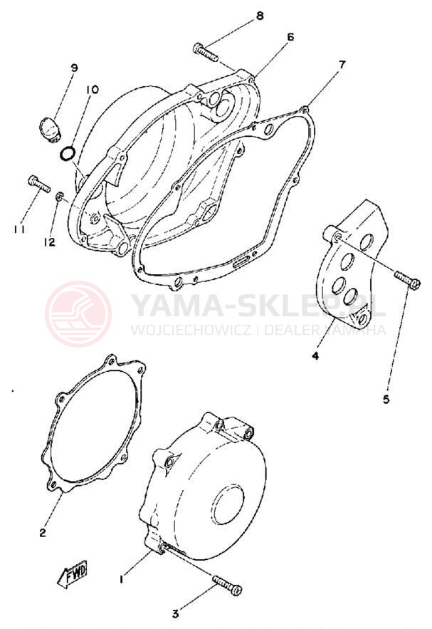 Schemat "Pokrywa silnika" do Yamaha IT425G