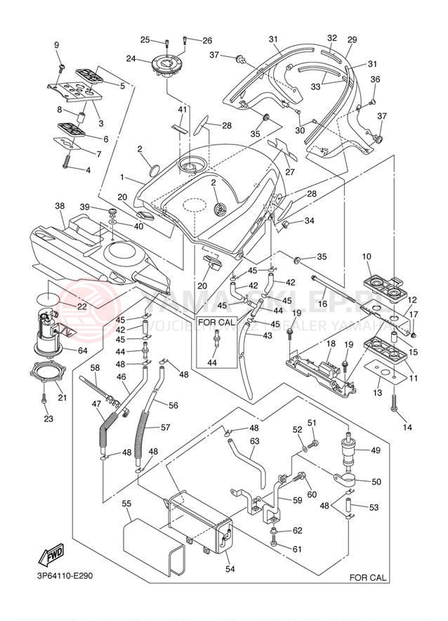 Schemat "zbiornik paliwa" do Yamaha FJR1300AE FJR13AEW/FJR13AEWC