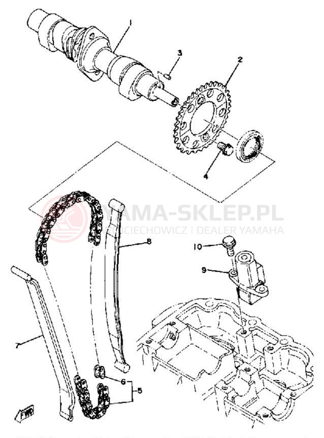 Schemat "Rozrząd - łańcuszek" do Yamaha XS400G