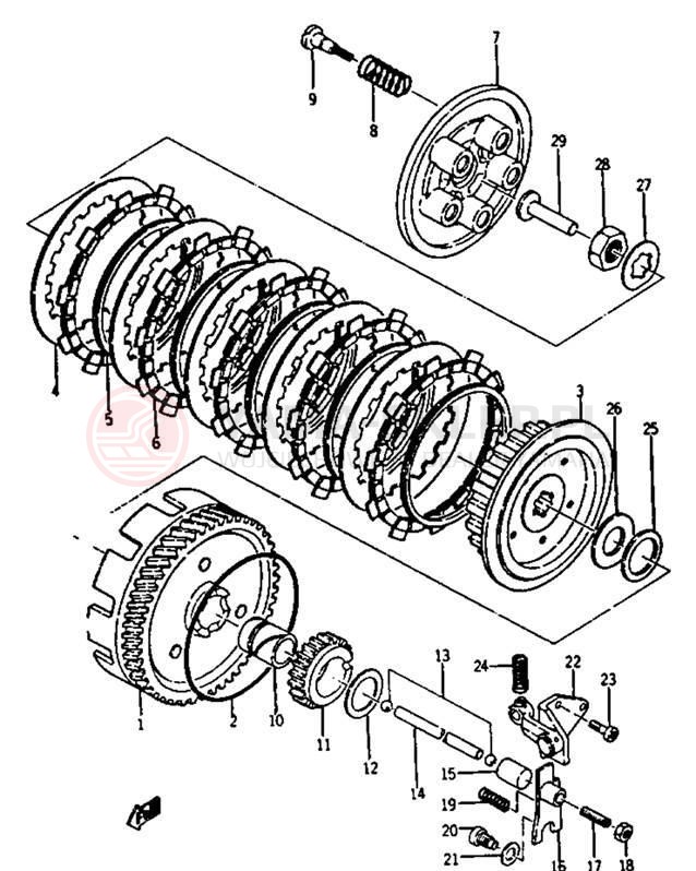 Schemat "sprzęgło" do Yamaha YCS1/YCS1C