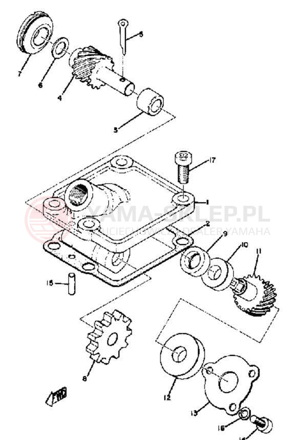 Schemat "Jednostka przekładniowa" do Yamaha TD2