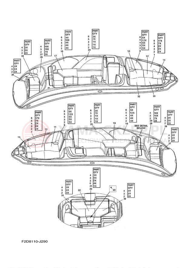 Schemat "Schowek pod siedzeniem," do Yamaha 242 LIMITED SXT1800JK