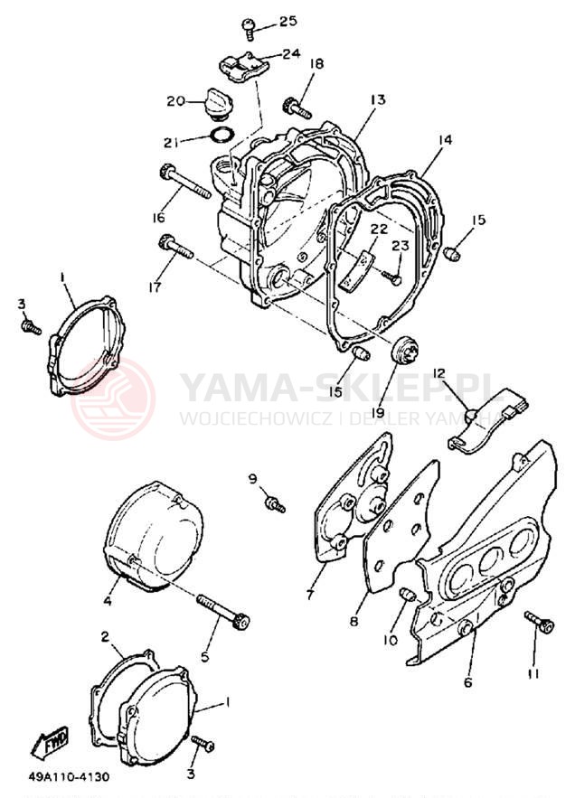 Schemat "Pokrywa silnika" do Yamaha FJ600NC/FJ600N