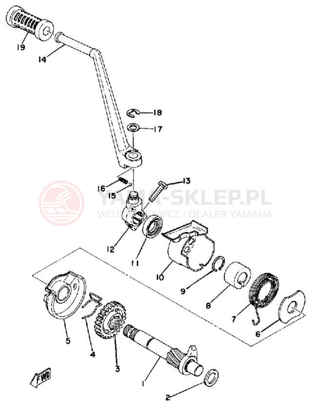 Schemat "kopniak" do Yamaha XS500 XS500E