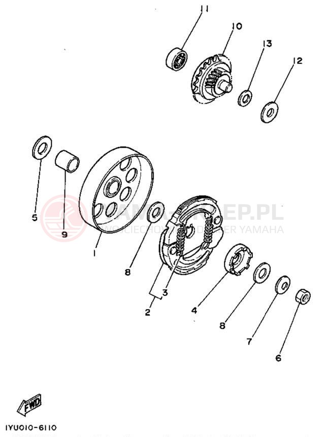 Schemat "sprzęgło" do Yamaha SH50B