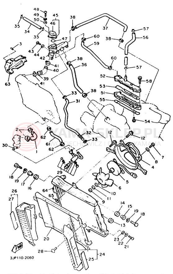 Schemat "Układ chlodzenia" do Yamaha V-MAX 1200 VMX12E/VMX12EC