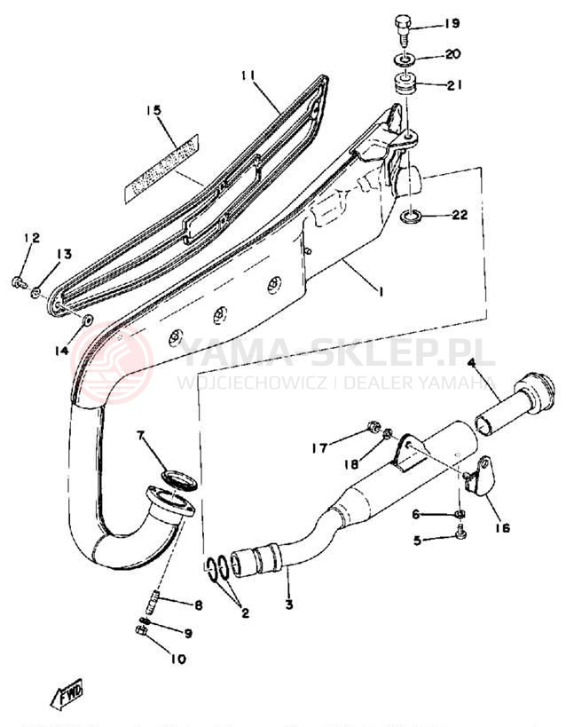 Schemat "Wydech końcowy" do Yamaha DT125C