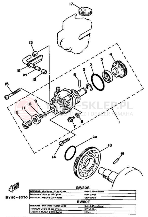 Schemat "Pompa olejowa" do Yamaha BIG WHEEL BW80T