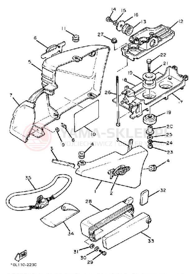 Schemat "Tylny błotnik" do Yamaha XV920J