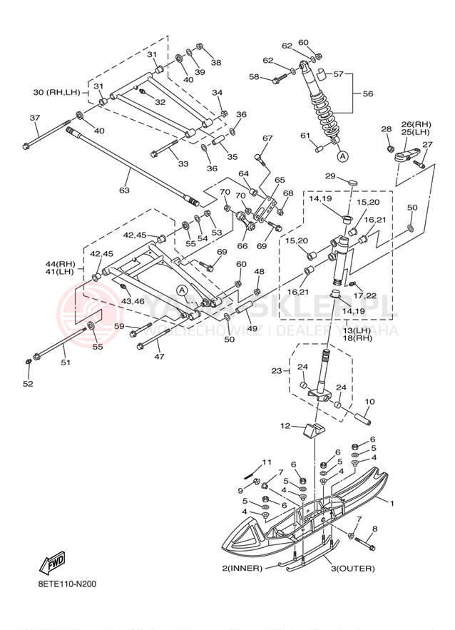 Schemat "płozy" do Yamaha RS VENTURE RST90ES