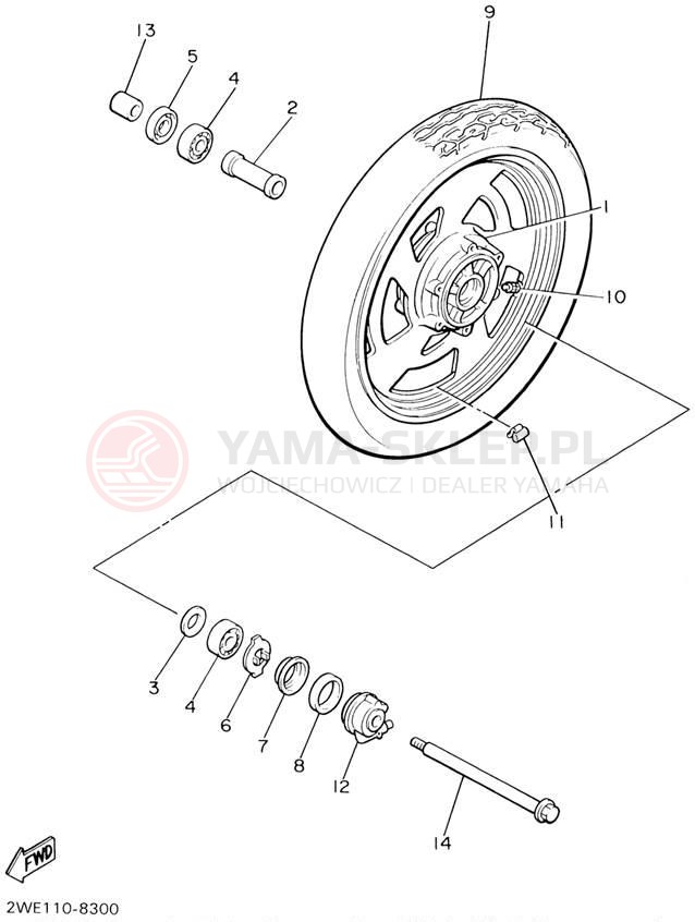 Schemat "Koło przód" do Yamaha V-MAX 1200 VMX12LC/VMX12L