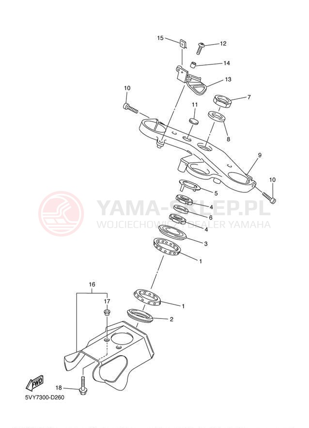 Schemat "Półki zawieszenia" do Yamaha YZF-R1 YZFR1TC/YZFR1T