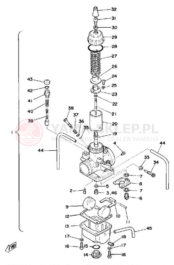 Schemat "Gaźnik" do Yamaha YZ175C