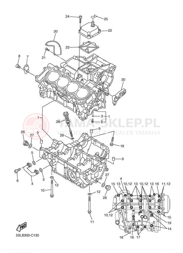Schemat "Obudowa silnika" do Yamaha R6S YZFR6SW/YZFR6SWC