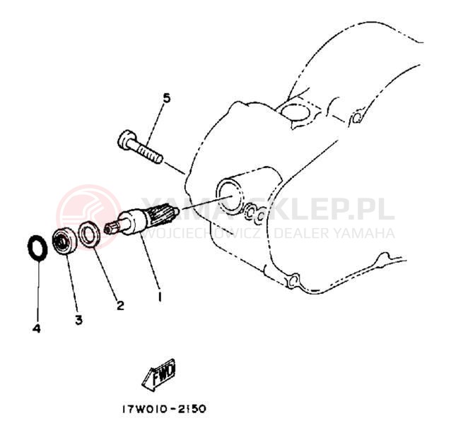 Schemat "przeniesienie napędu" do Yamaha DT50LC/DT50A