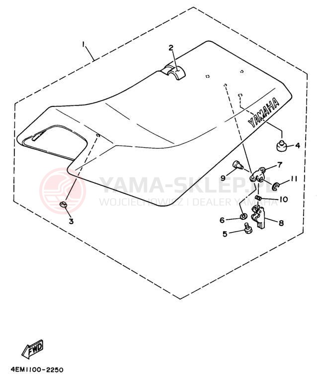 Schemat "siedzenie" do Yamaha BADGER YFM80L