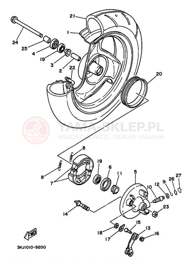 Schemat "Koło przód" do Yamaha JOG CY50M