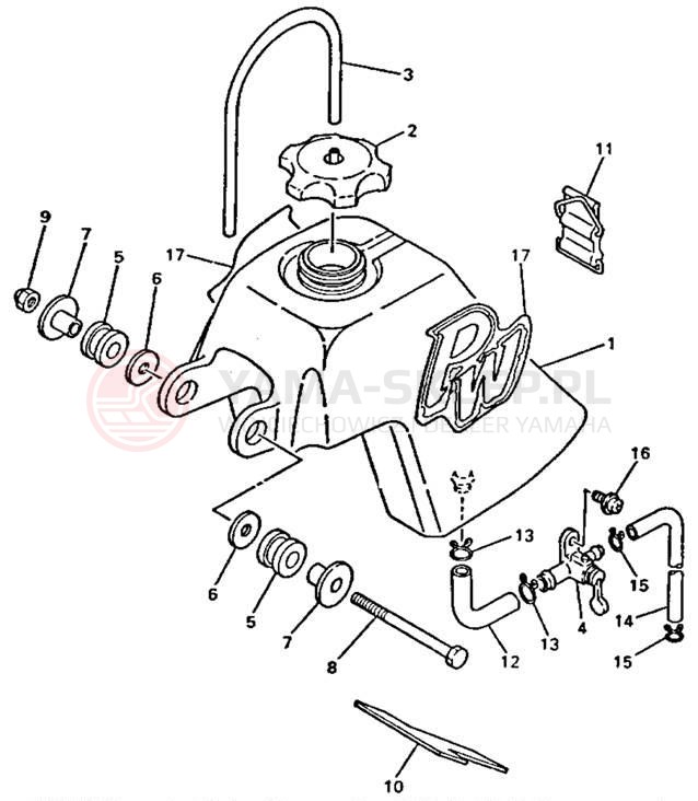 Schemat "zbiornik paliwa" do Yamaha Y-ZINGER PW50F