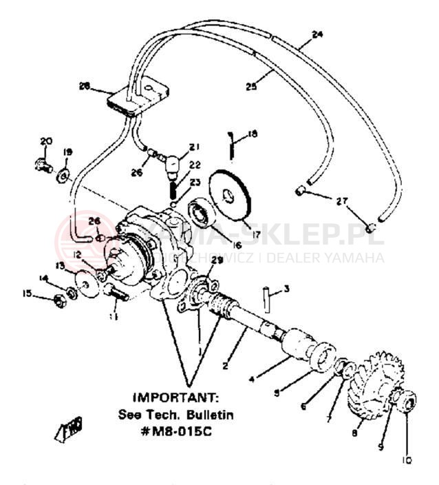 Schemat "Pompa olejowa" do Yamaha RD350A