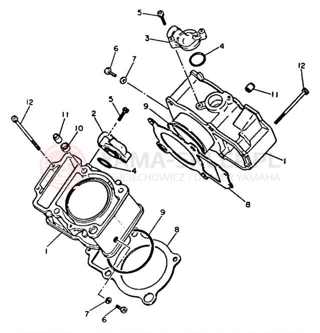Schemat "cylinder" do Yamaha XZ550RK
