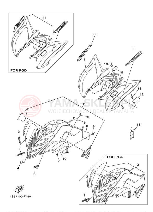 Schemat "naklejki" do Yamaha RAPTOR 700 YFM70RW