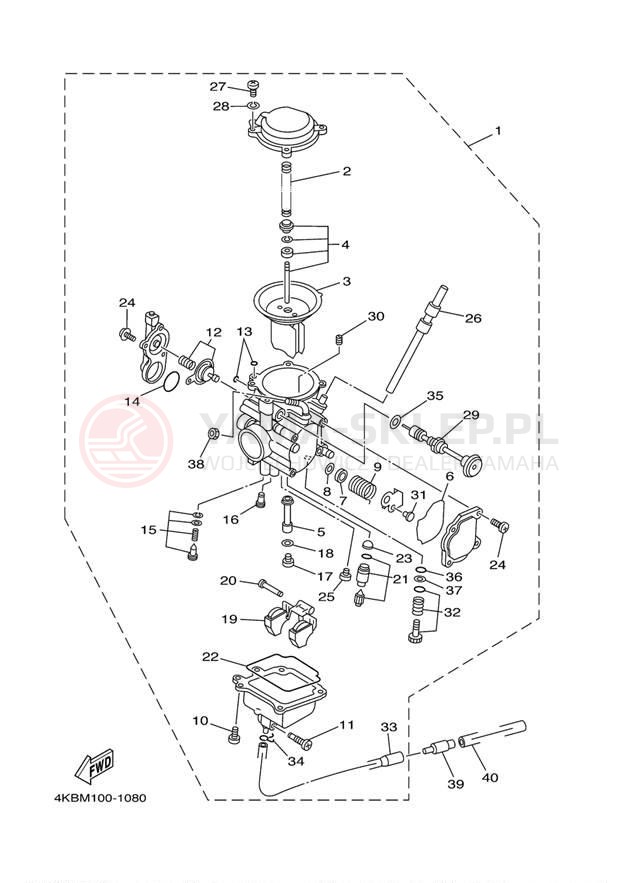 Schemat "Gaźnik" do Yamaha WOLVERINE YFM35FXT