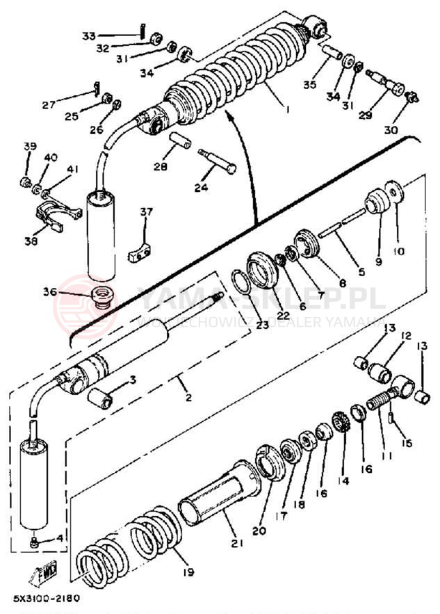 Schemat "zawieszenie tył" do Yamaha YZ100K
