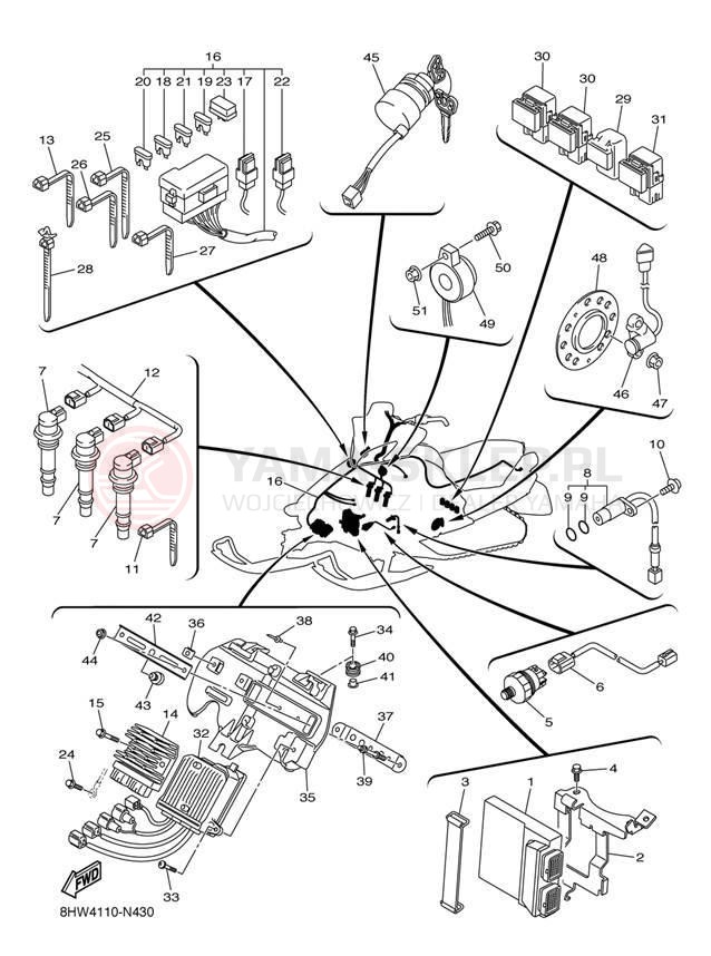 Schemat "układ elektryczny" do Yamaha RS VECTOR RS90PER/RS90PEL