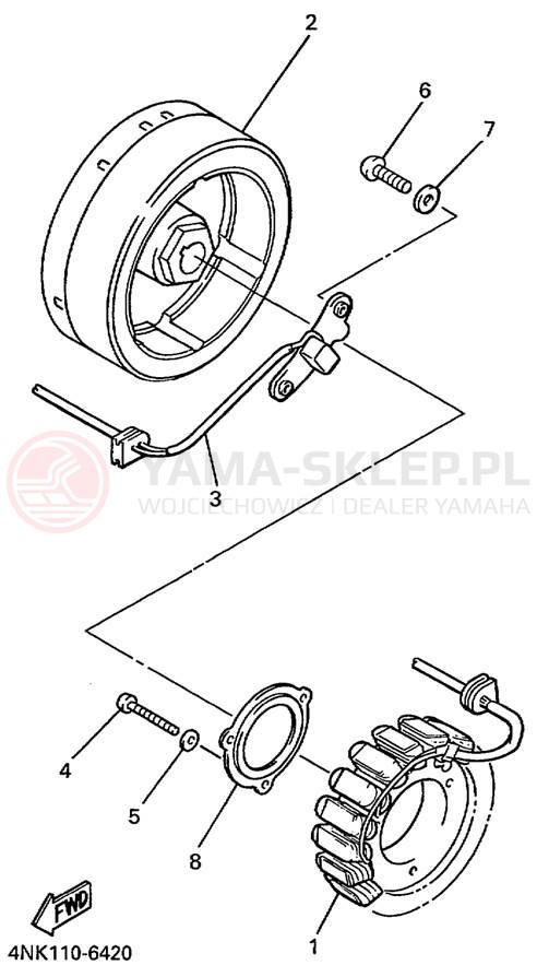 Schemat "prądnica" do Yamaha XVZ13ATL/XVZ13ATLC