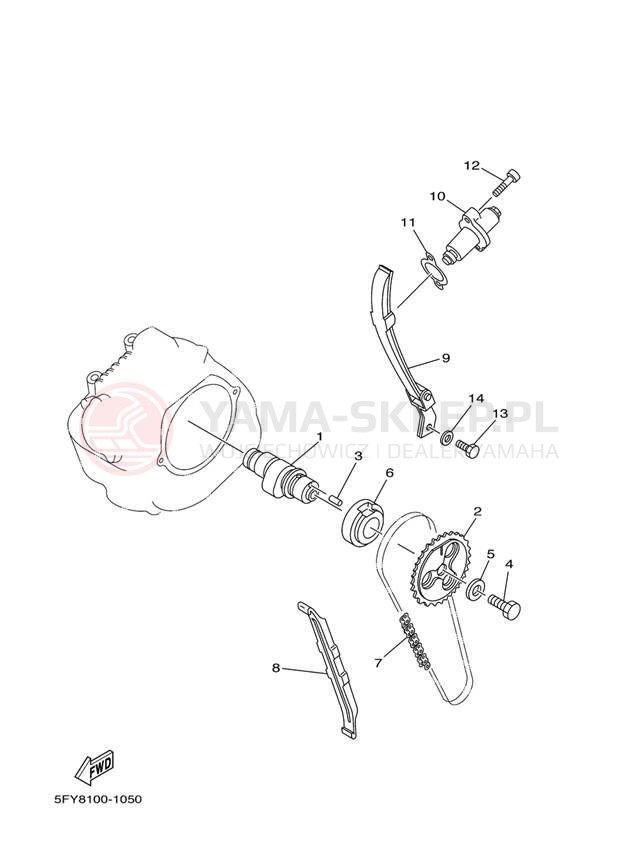 Schemat "Rozrząd - łańcuszek" do Yamaha TW200 TW200S/TW200SC