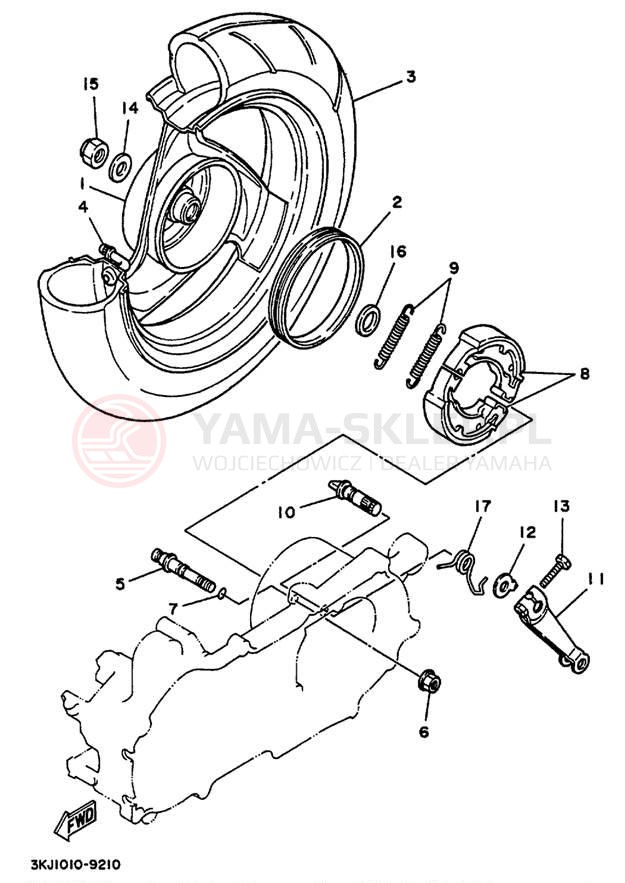 Schemat "Koło tył" do Yamaha JOG CY50M