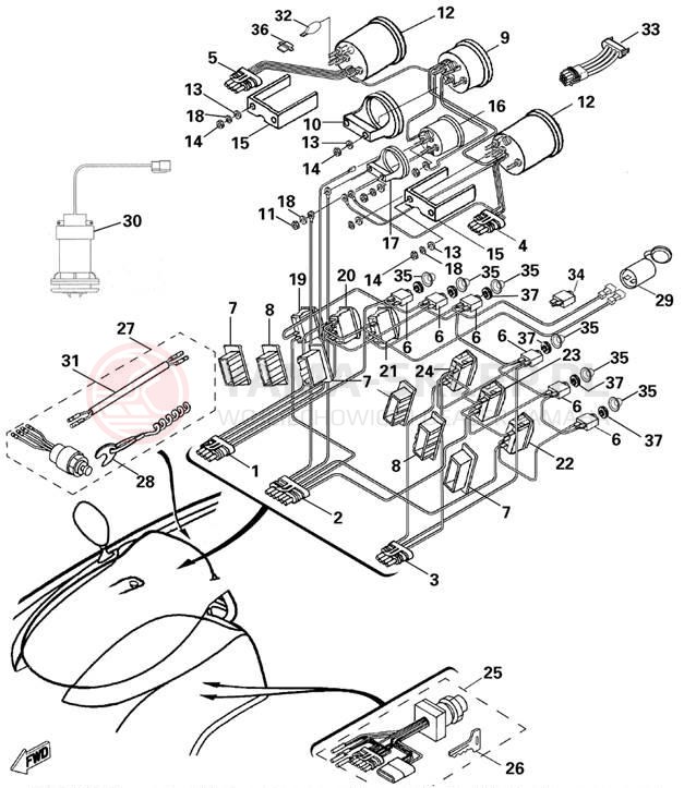 Schemat "układ elektryczny" do Yamaha AR210 LST1200DB