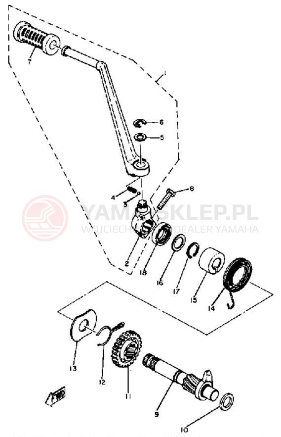 Schemat "kopniak" do Yamaha XS400 XS400H