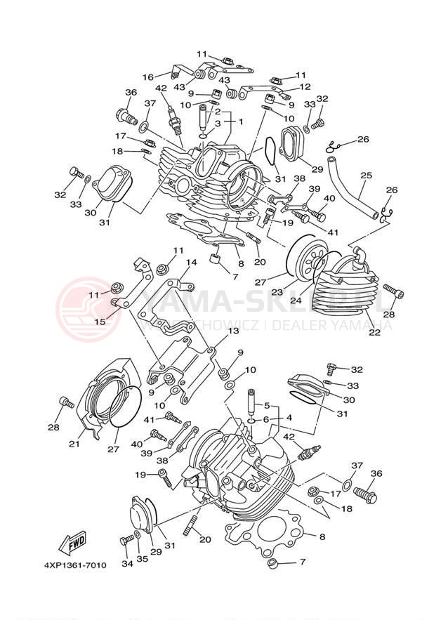 Schemat "głowica" do Yamaha V-STAR CUSTOM XVS650MC/XVS650M