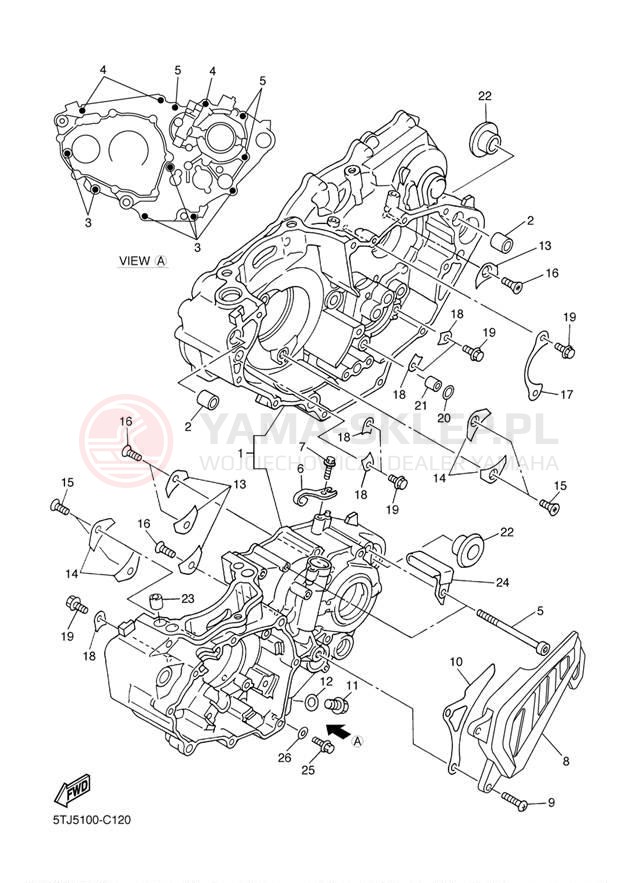 Schemat "Obudowa silnika" do Yamaha WR450F WR450FT