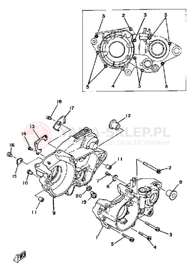 Schemat "Obudowa silnika" do Yamaha IT465H