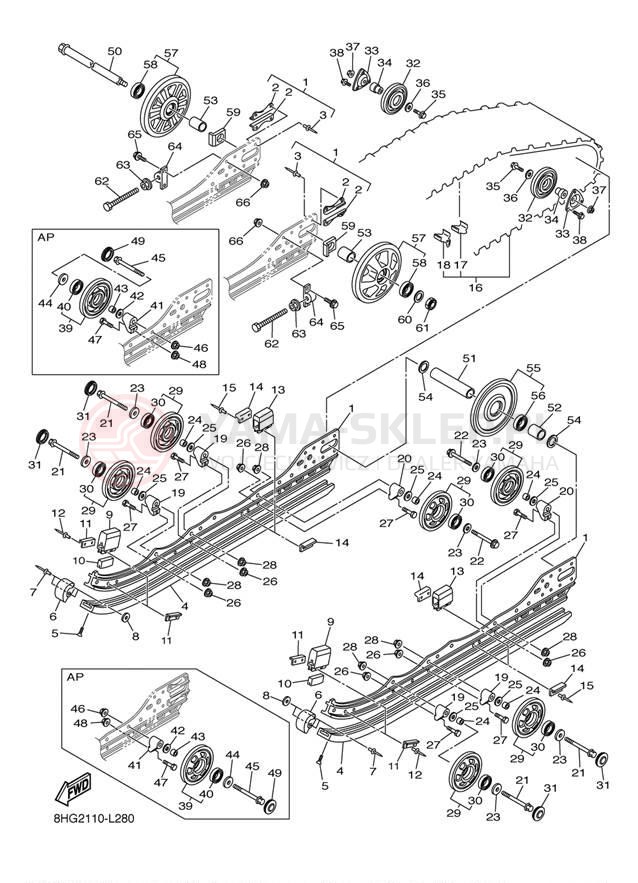 Schemat "Zawieszenie gąsiennicy" do Yamaha APEX RX10PEL/RX10PER
