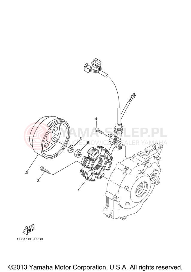 Schemat "prądnica" do Yamaha TT-R50E ELECTRIC TTR50EV